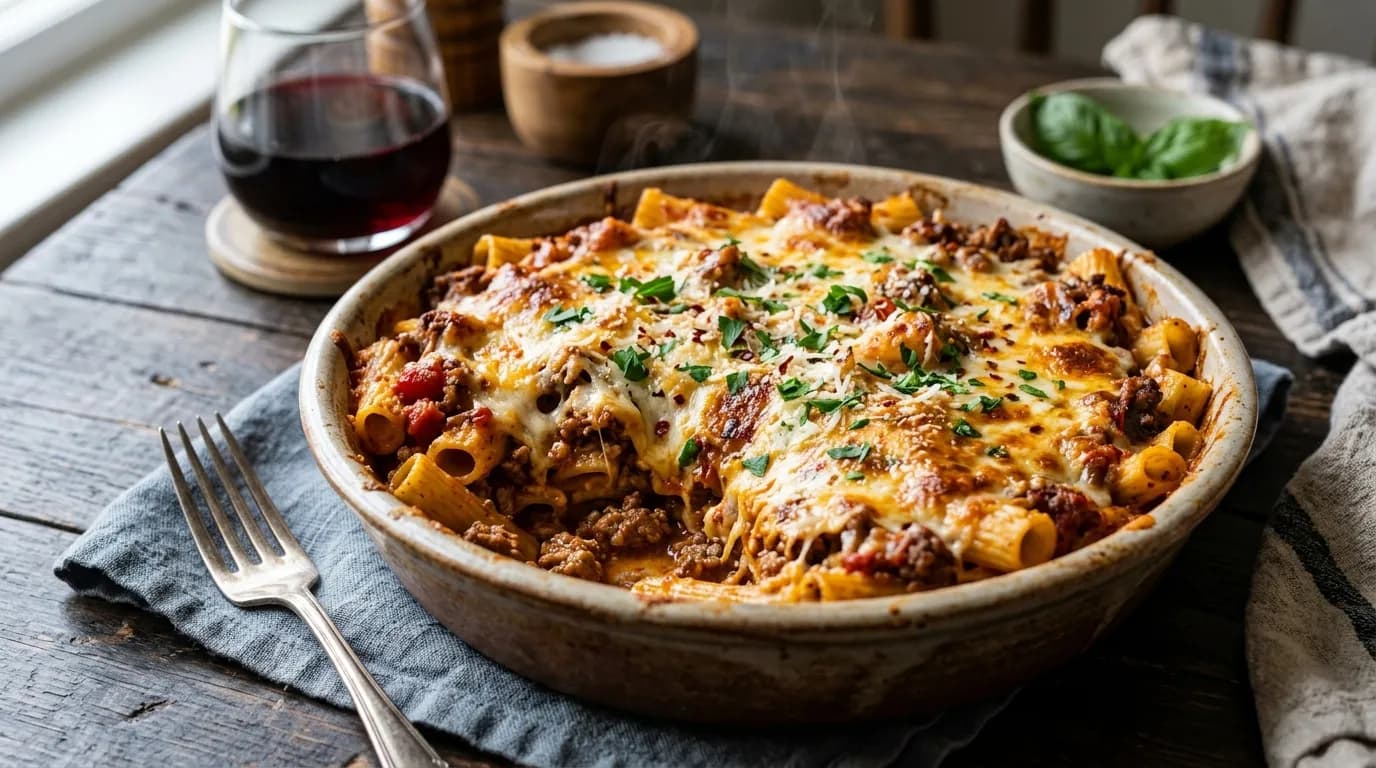 Oven-Baked Italian Meats Pasta